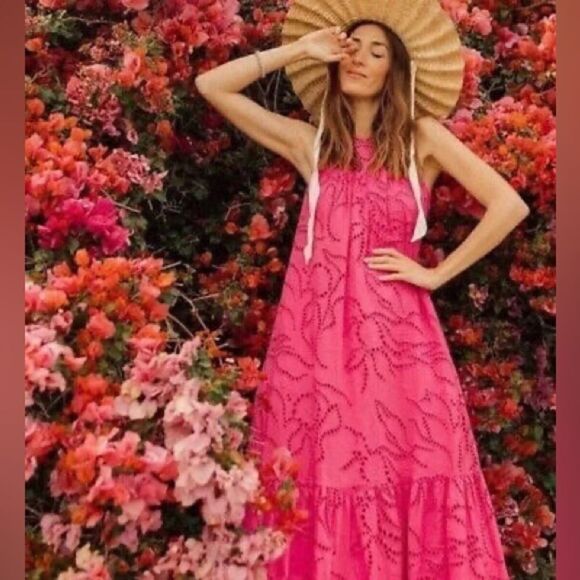 Anthropologie Maeve Belrose Eyelet Maxi Dress/ size XS - Picture 4 of 11